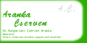 aranka cserven business card